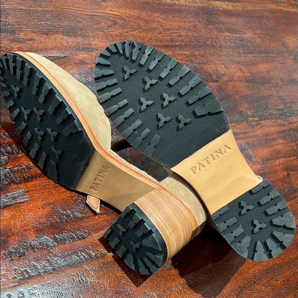 Heeled Tan Suede Feminine loafers with Strap - Picture 5 of 5